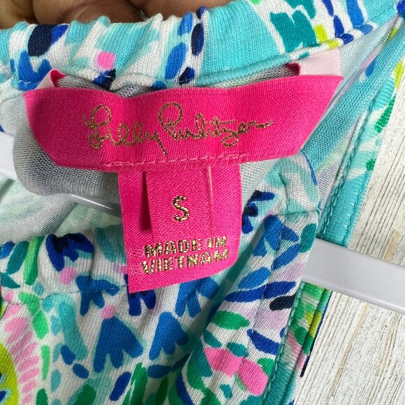 Lilly Pulitzer Gianni Skort Romper Bermuda Blue Turtle Sz Small Resort Vacation - Picture 13 of 17